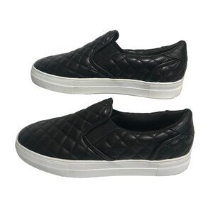ShoeDazzle Sneakers Women's Quilted Slip-On Shoes Black Size 10